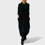 Fluwelen Kleed "Hanna" – Maxi met Zakken