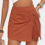 Jupe-short taille haute – Nœud