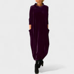 Fluwelen Kleed "Hanna" – Maxi met Zakken