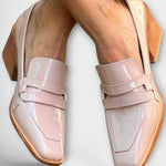 Loafers "Johanna" – Glanzend met Blokhak