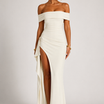 Off-Shoulder Maxikleed "Svenja" – Met Split