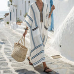 Robe Caftan "Friederike" – Ligne marine