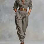 Jumpsuit "Magda" – Lange Mouwen & Hemdkraag