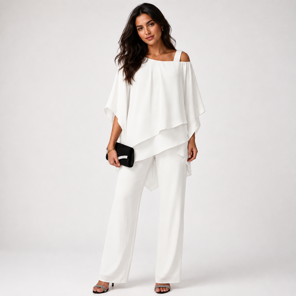 Avondset "Carolina" – Schouderloze Top & Broek