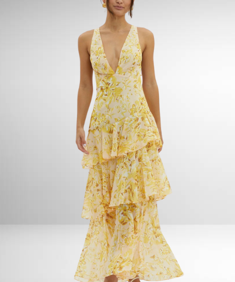 Robe longue en mousseline "Stefanie" – Été
