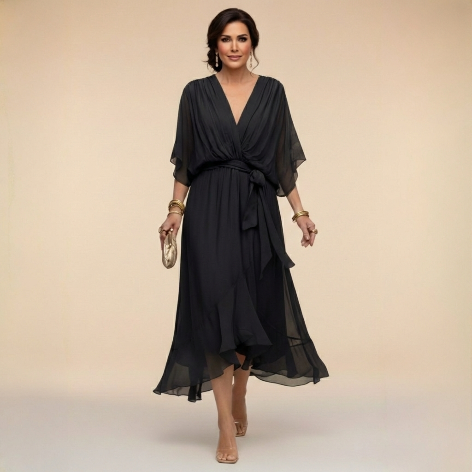 Robe en Mousseline "Irene" – Col en V