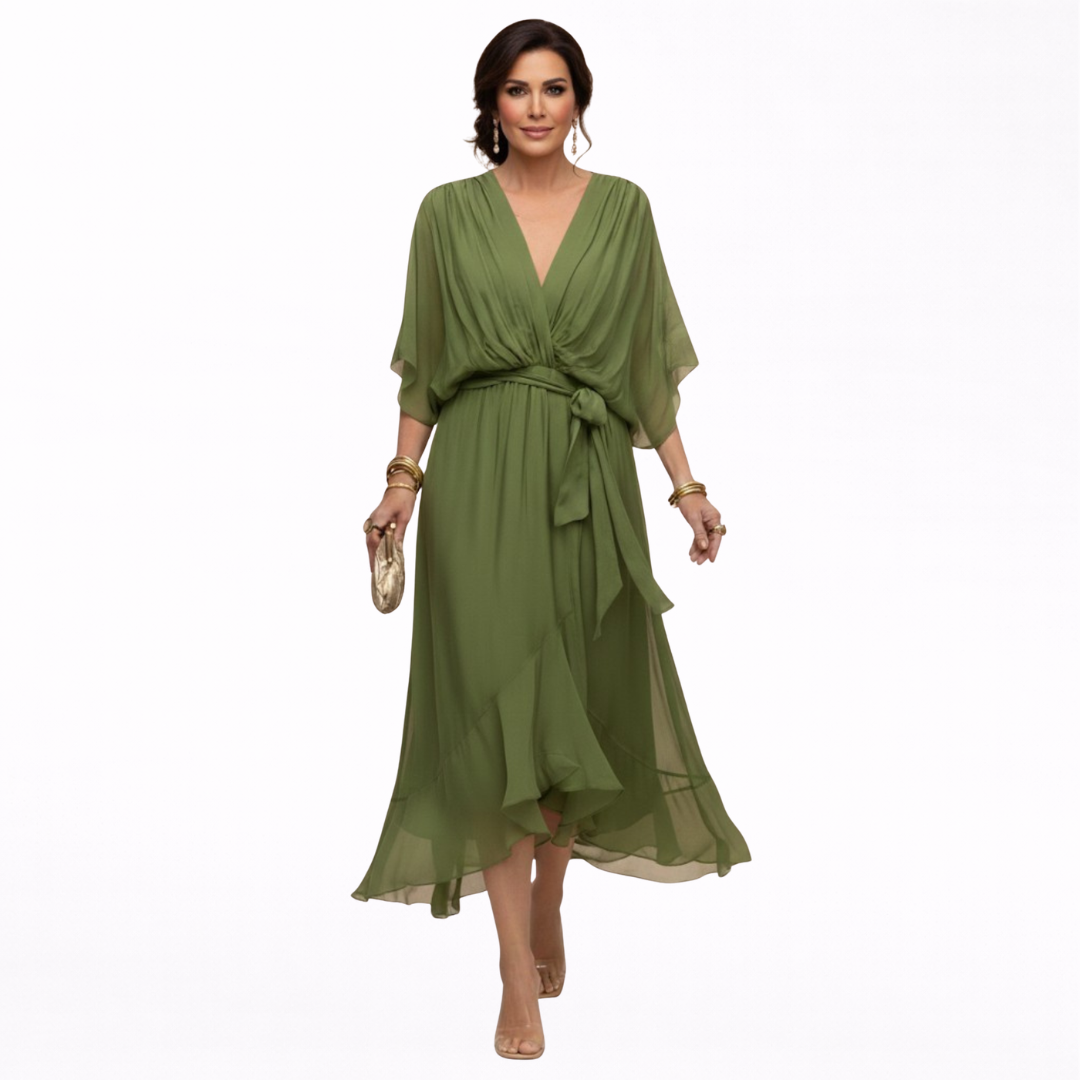 Robe en Mousseline "Irene" – Col en V