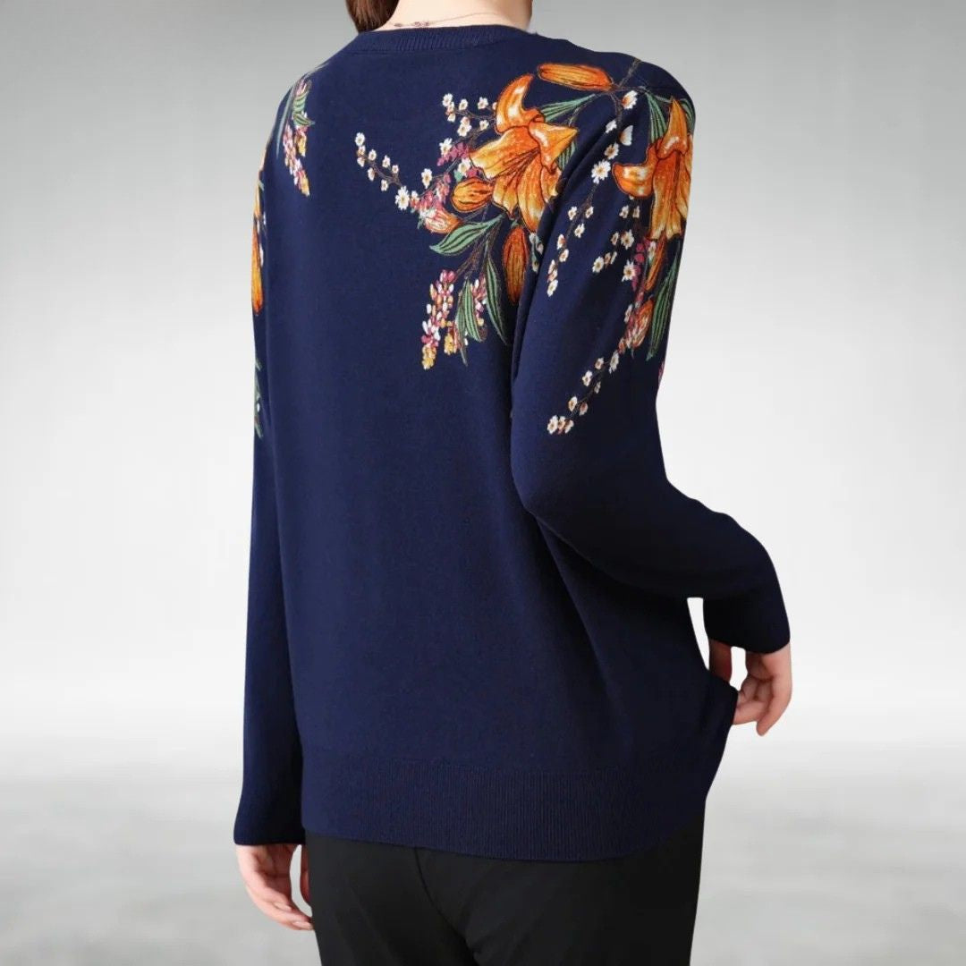 Pull en maille "Maravella" – Motif fleuri