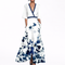 Robe Longue "Franziska" – Imprimé Fleuri à Col en V Profond