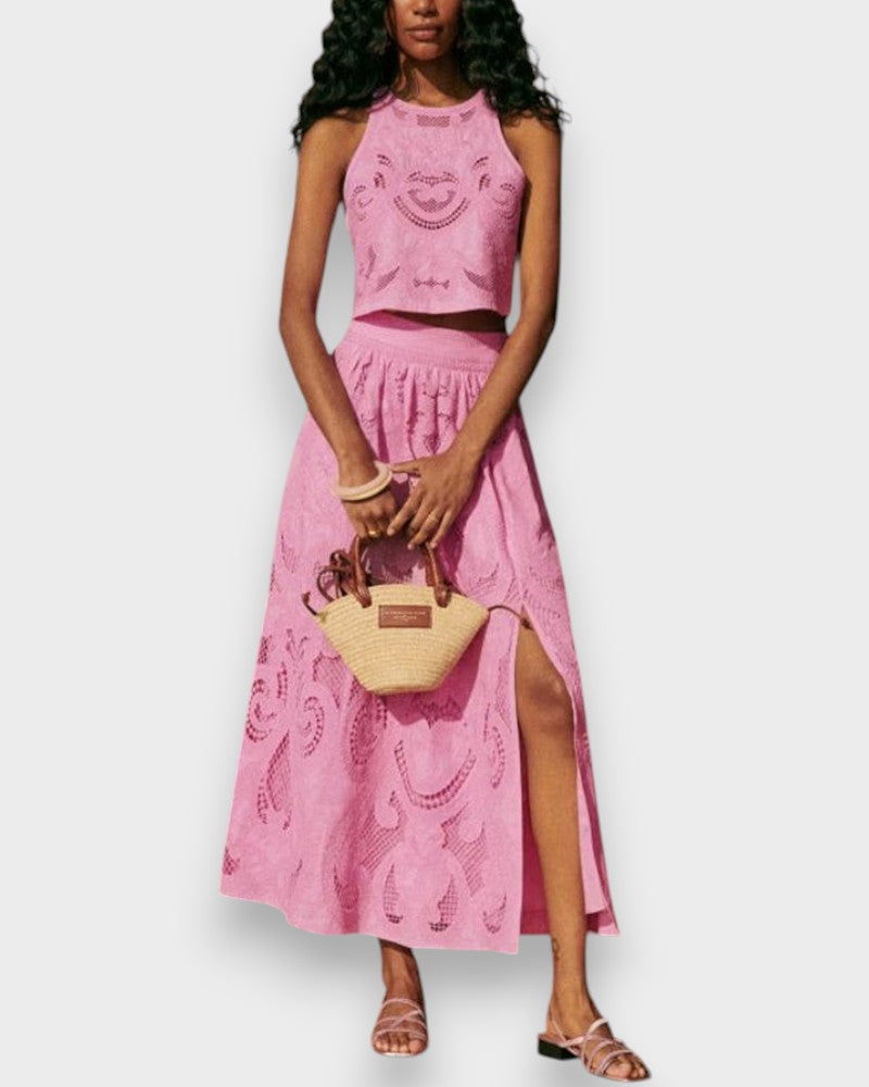 Ensemble en dentelle "Moema" – Bohème rose