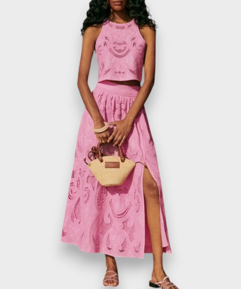 Ensemble en dentelle "Moema" – Bohème rose