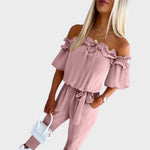 Jumpsuit "Sabine" – Off-Shoulder met Ruches