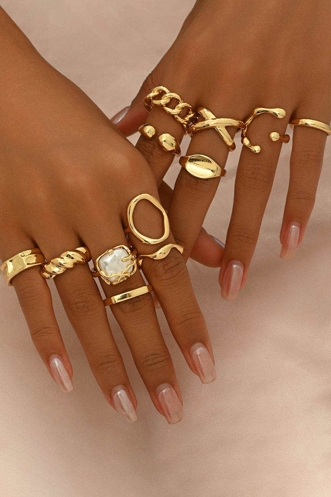Bague ouverte – Métal géométrique