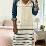 Robe Sweat à Capuche "Maja" – Rayures & Colorblock