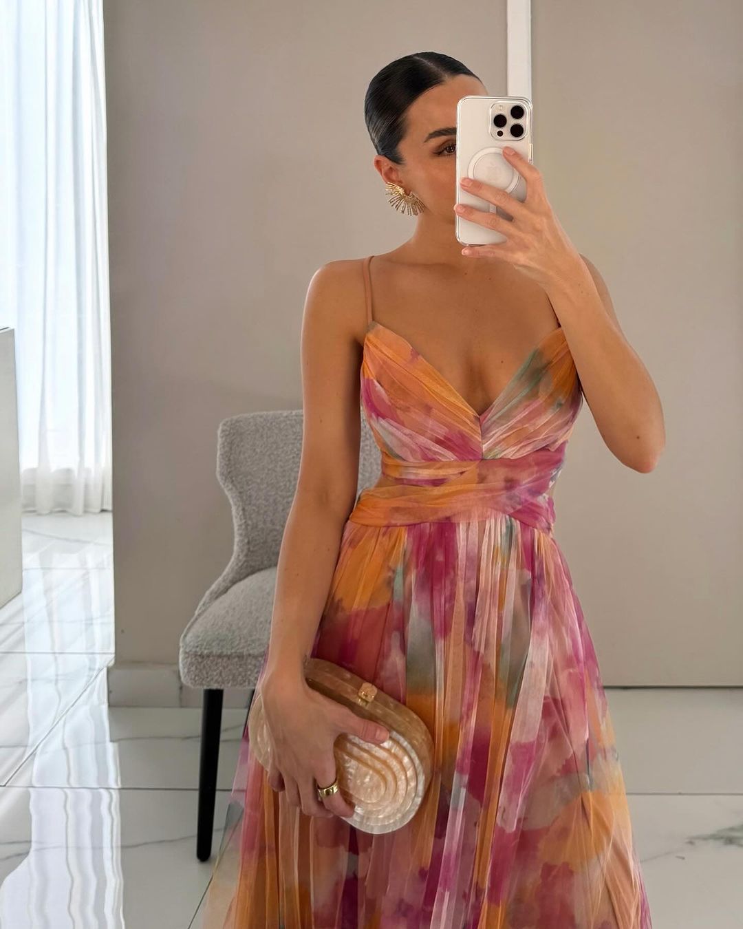 Maxikleed "Katharina" – Chiffon met Bloemenprint