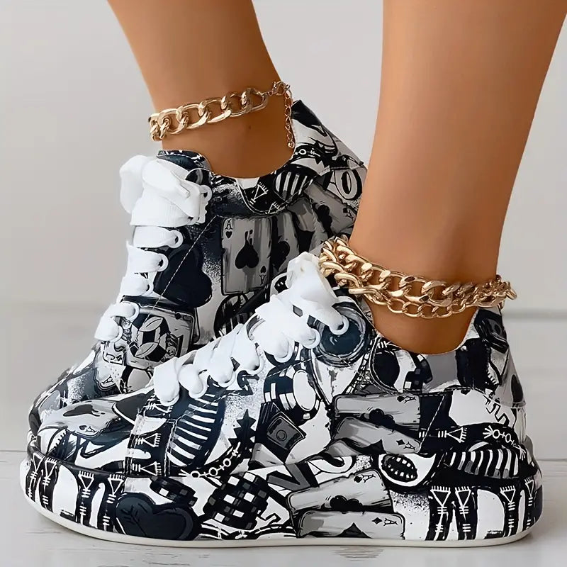 Baskets "Veronika" – Graffiti avec amorti