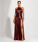 Robe longue "Monika" – Or olive & bordeaux