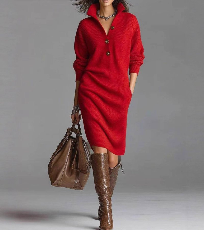Robe en Maille "Hanna" – Chaude & Élégante