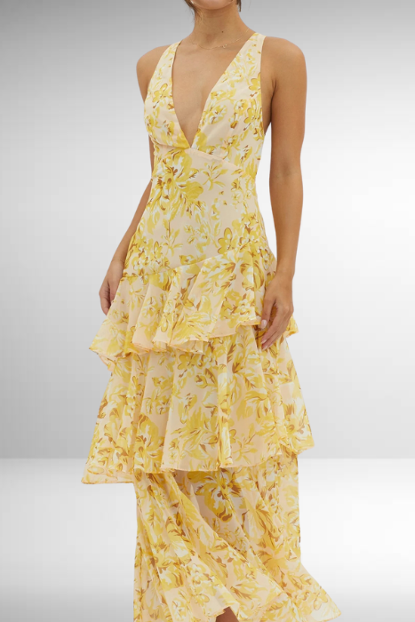 Chiffon Maxikleed "Stefanie" – Zomer