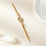 Horloge "Kera" – Kleurrijk met Gouden Accenten