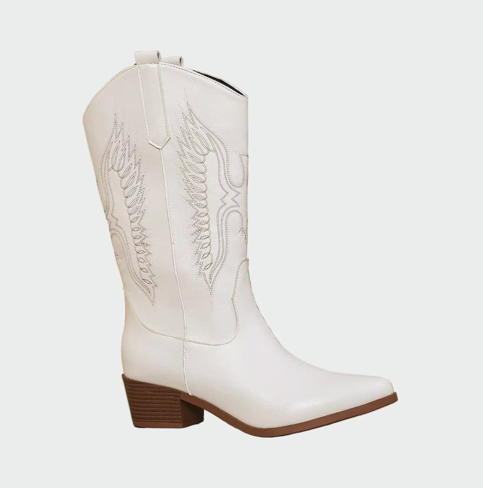 Bottes de cowboy – Cuir brodé de plumes