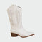Bottes de cowboy – Cuir brodé de plumes