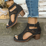 Blokhaksandalen "Bettina" – Laseruitsnijding