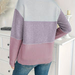 Pull "Ingrid" – Épaules Dénudées Color Block