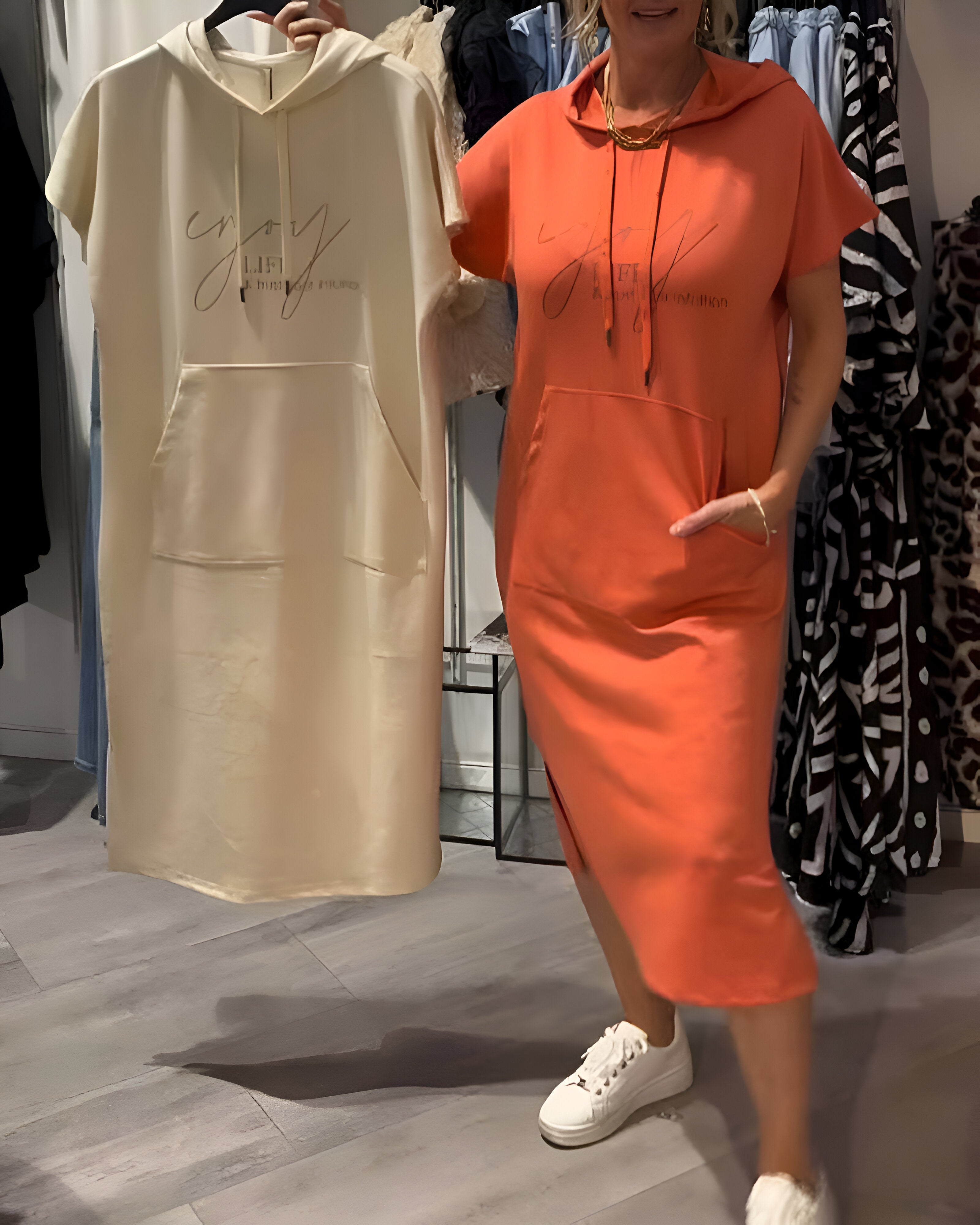 Robe sweat à capuche "Inge" – Casual