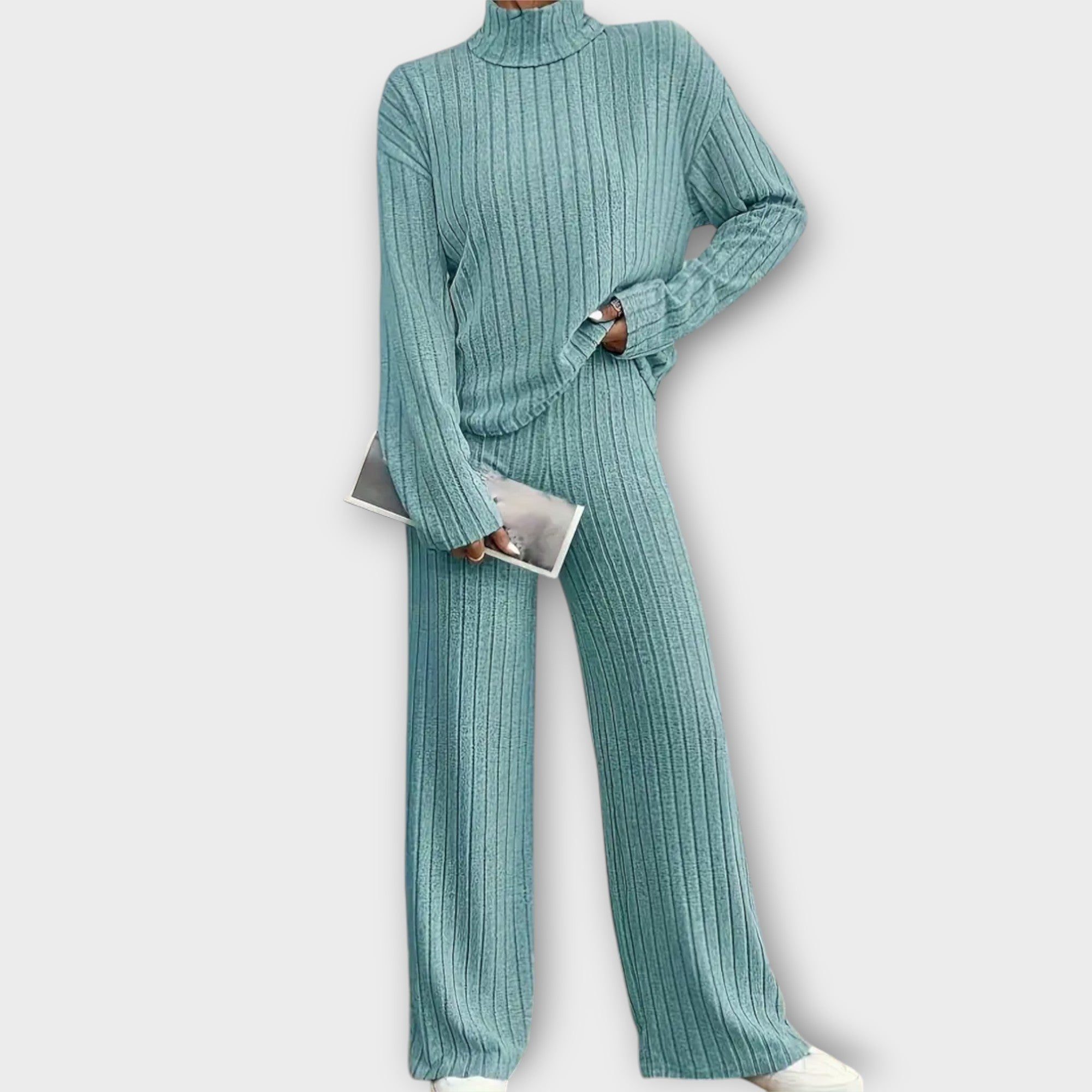 Ensemble deux pièces "Rute" – Pull côtelé & pantalon large