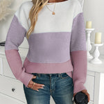 Pull "Ingrid" – Épaules Dénudées Color Block