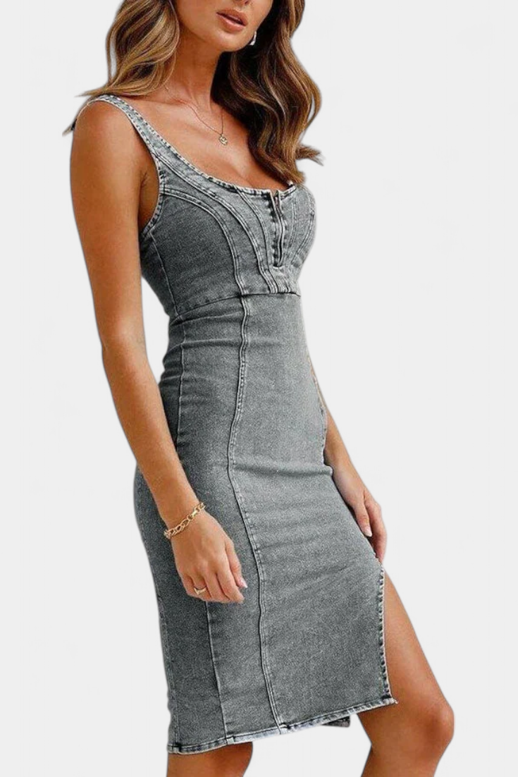 Robe en Jean "Henriette" – Zip & Fente