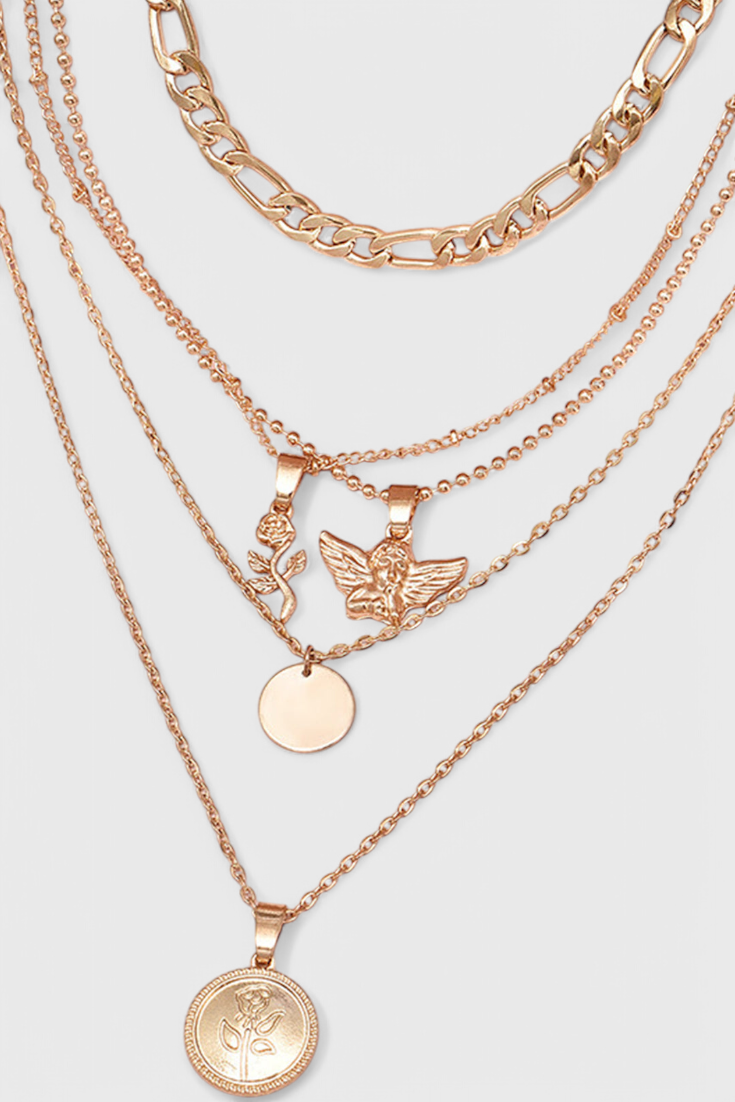 Collier "Rose & Ange" – Double rang