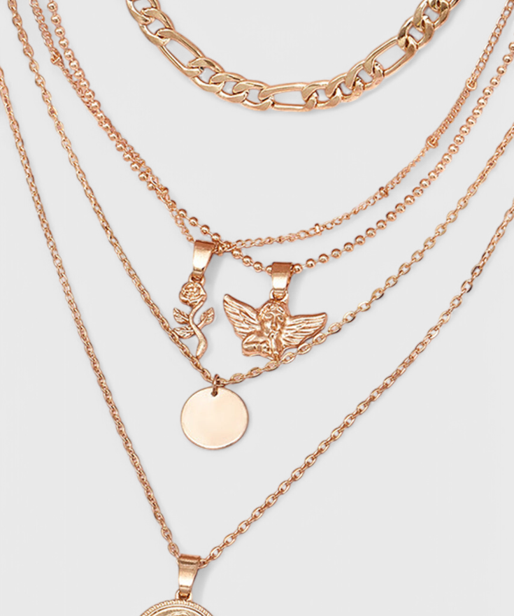 Collier "Rose & Ange" – Double rang