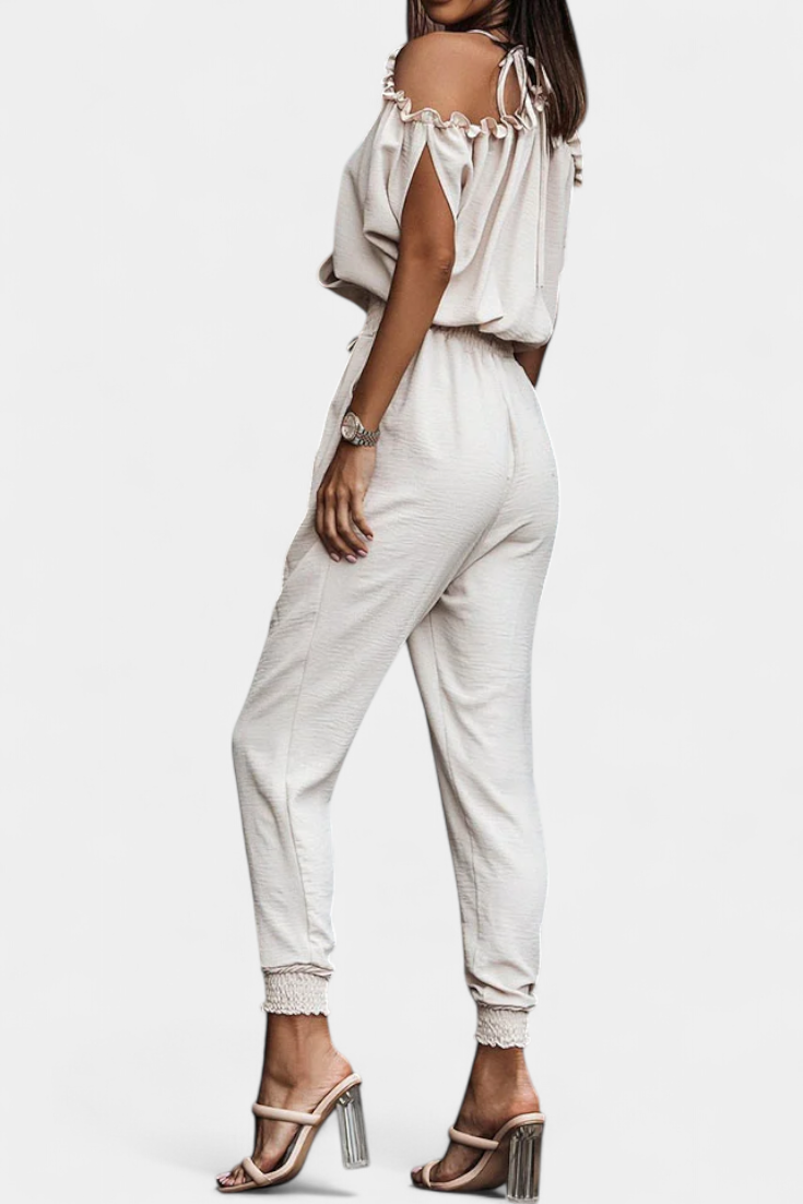 Jumpsuit "Maja" – Off-Shoulder met Elastische Taille