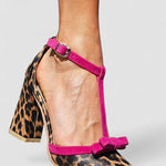 Sandales "Leontina" – Imprimé léopard & touches de couleur