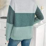 Pull "Ingrid" – Épaules Dénudées Color Block