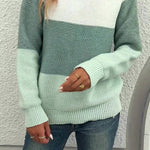 Pull "Ingrid" – Épaules Dénudées Color Block