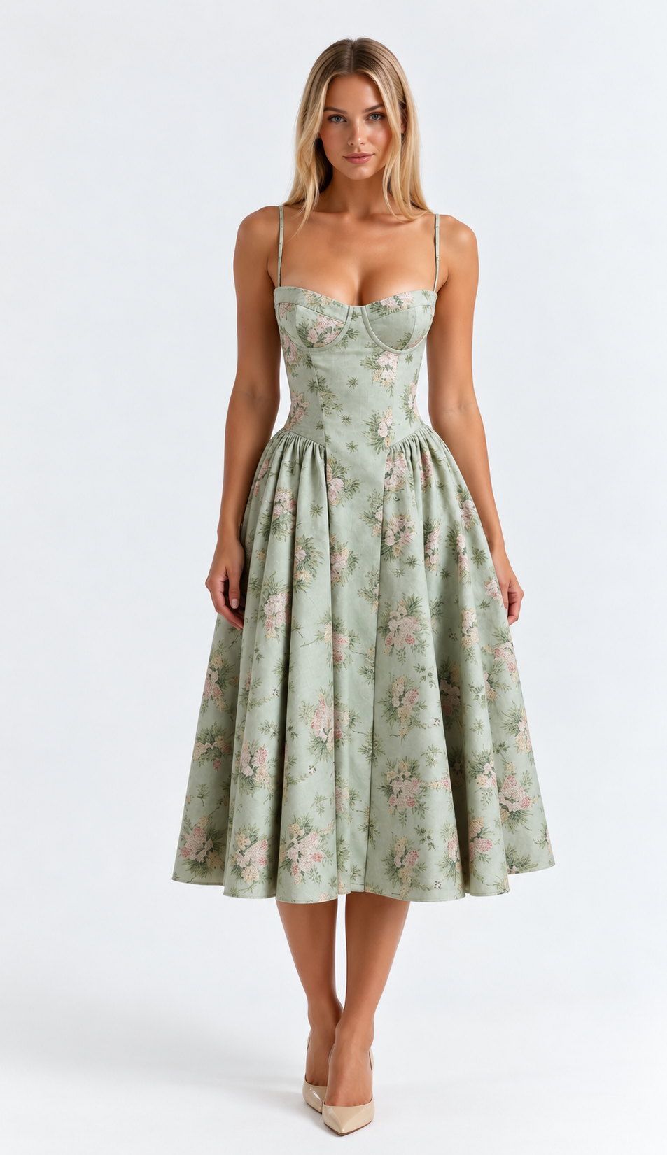 Robe midi "Martha" – Corsage structuré
