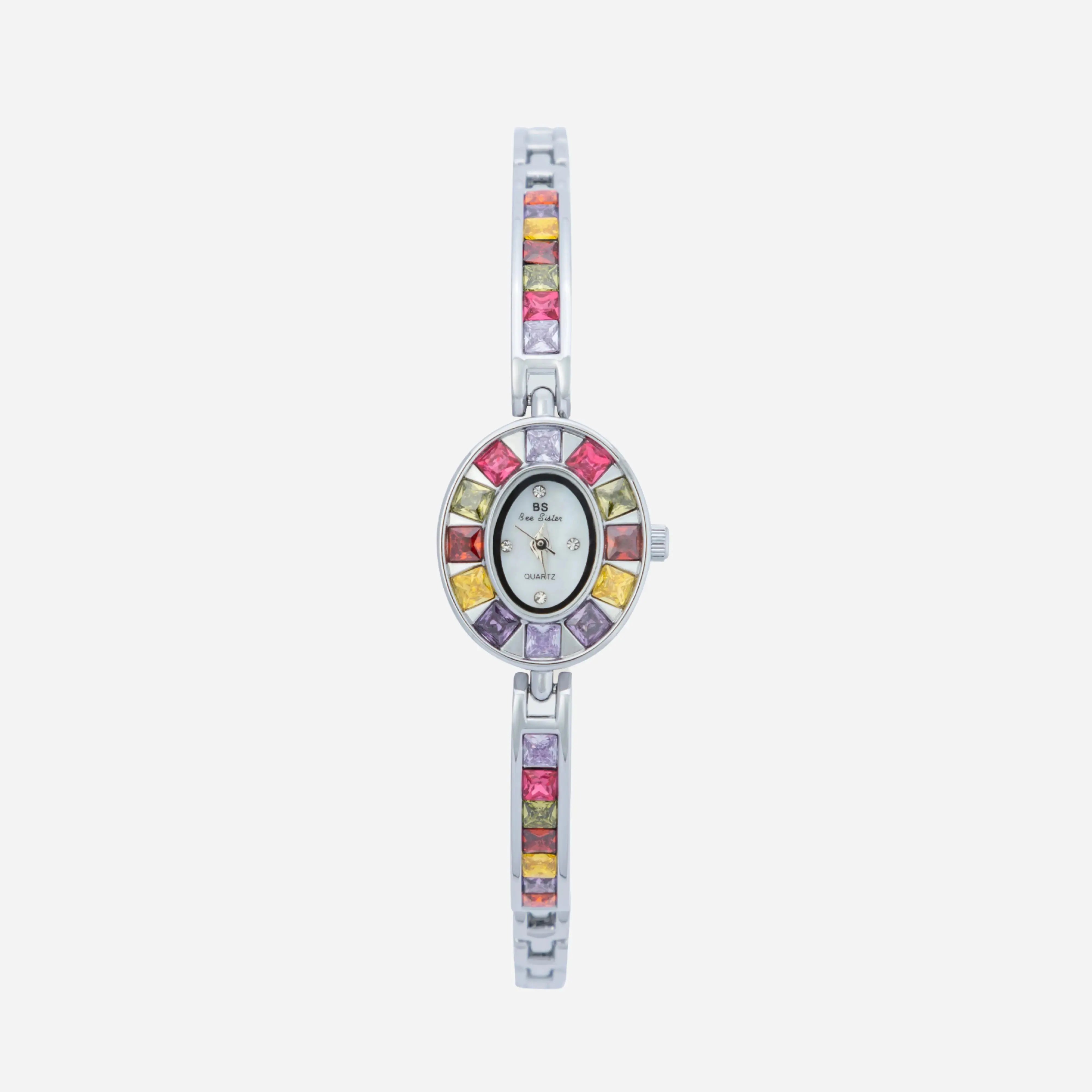 Horloge "Kera" – Kleurrijk met Gouden Accenten