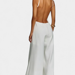 Halter Jumpsuit "Elsa" – Ramie met Wijde Pijpen