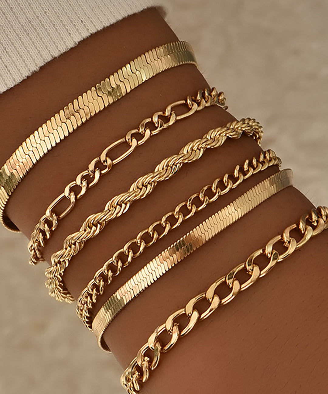 Set de bracelets – 6 bracelets maille cubaine