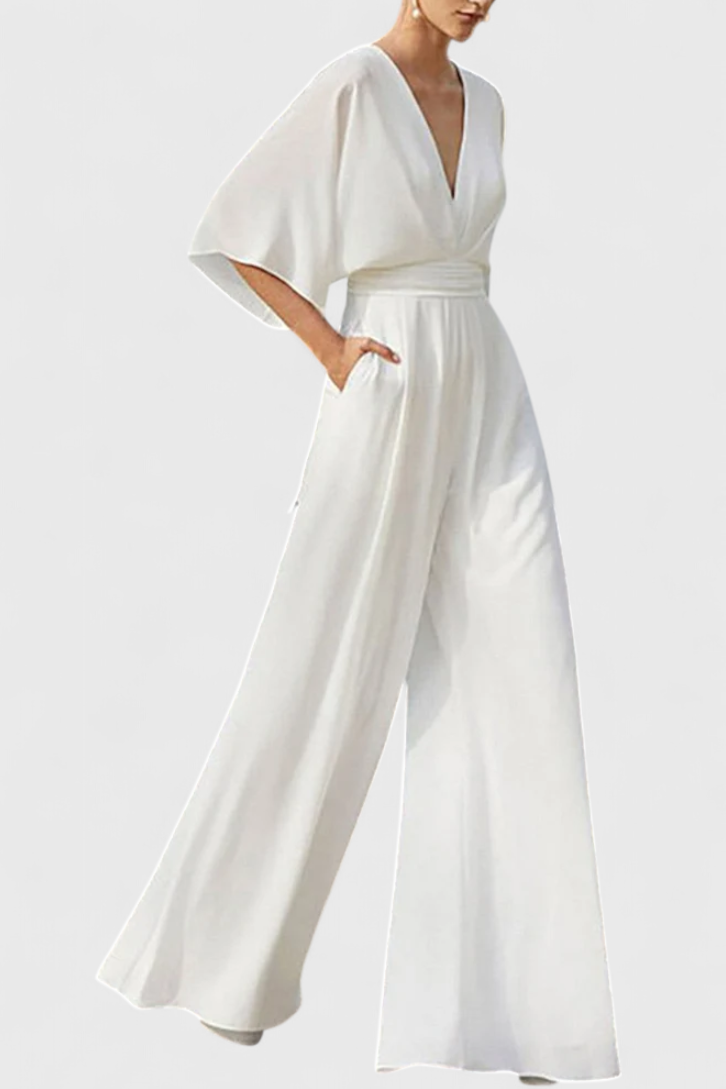 Lange Jumpsuit "Liesl" – V-hals & Capemouwen