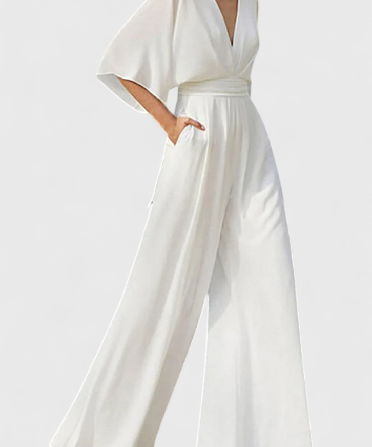 Lange Jumpsuit "Liesl" – V-hals & Capemouwen