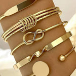 Bracelet – Jonc géométrique ouvert avec chaîne