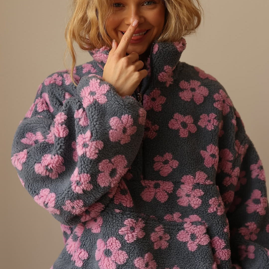 Fleece Top "Ella" – Bloemenmotief