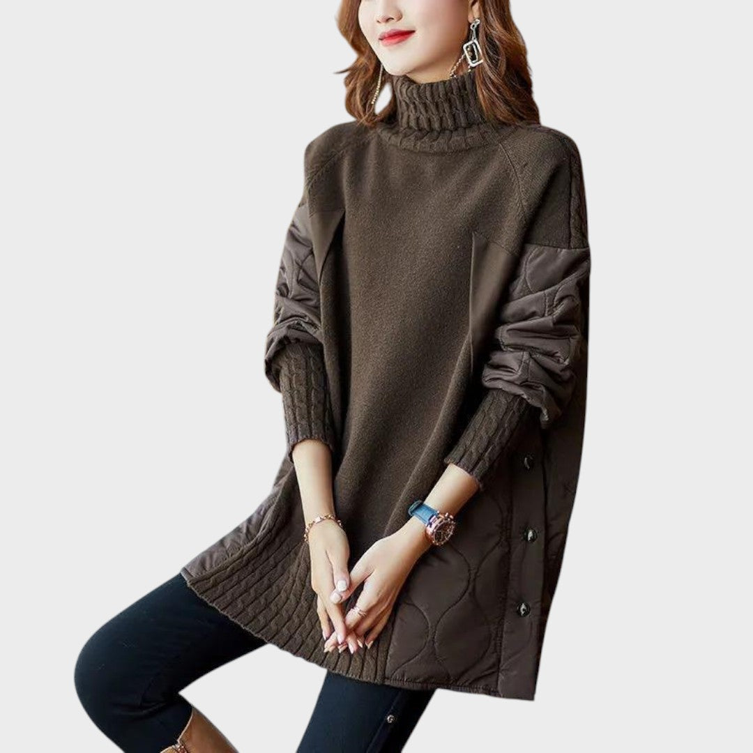 Trui "Sarah" – Oversized met Hoge Kraag