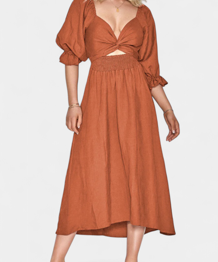 Robe "Petra" – Deux Volants & Manches Bouffantes
