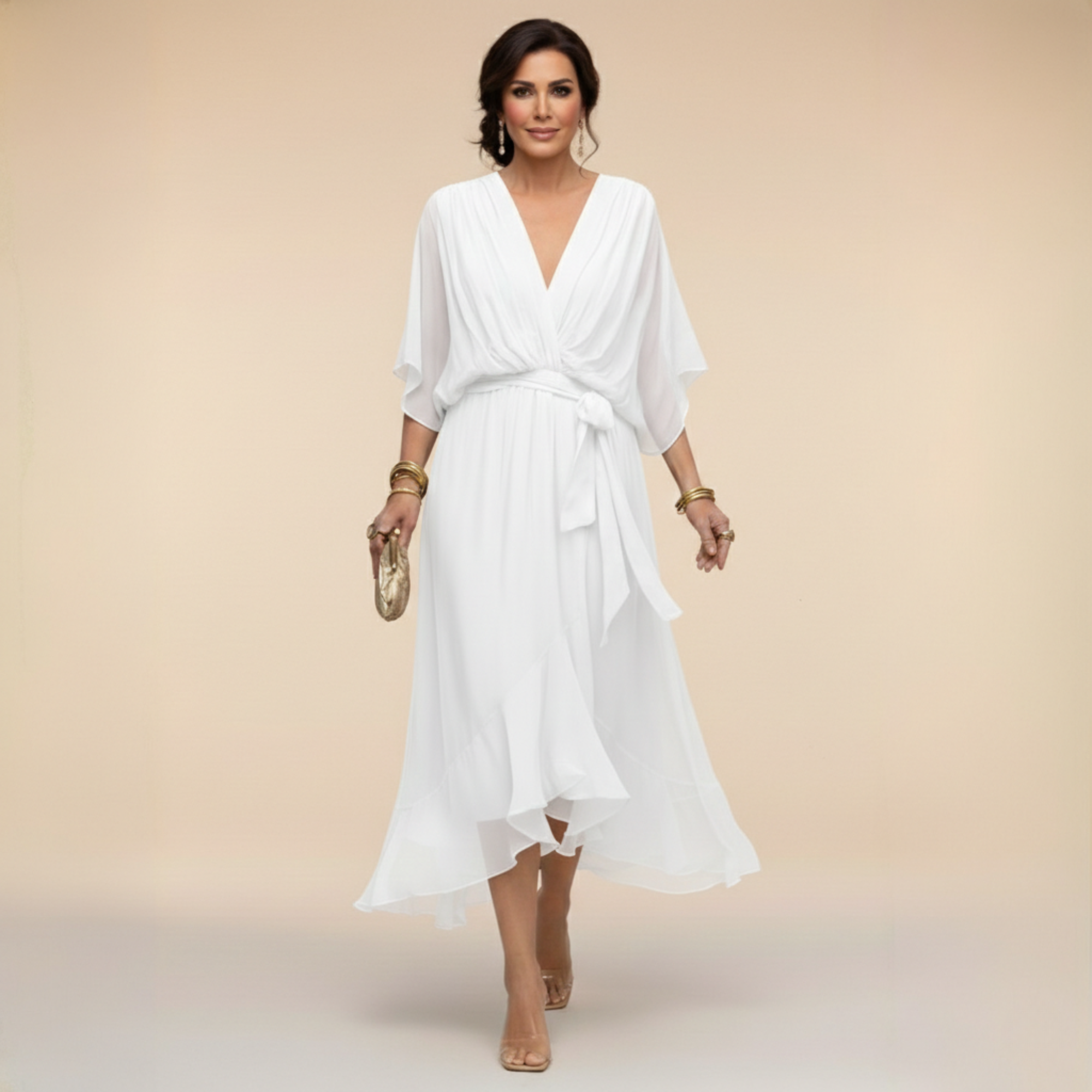 Robe en Mousseline "Irene" – Col en V