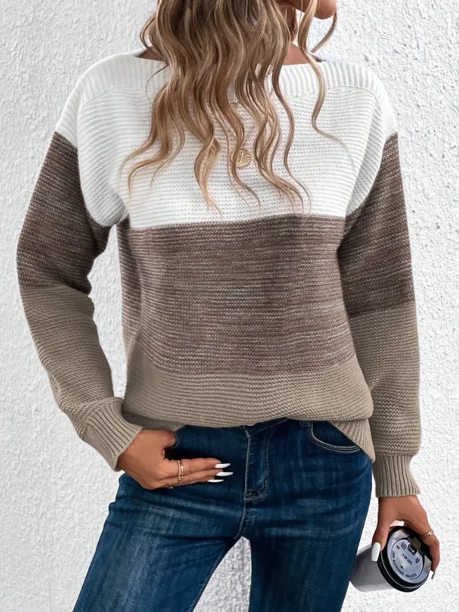 Pull "Sophie" – Manches Longues & Épaules Tombantes